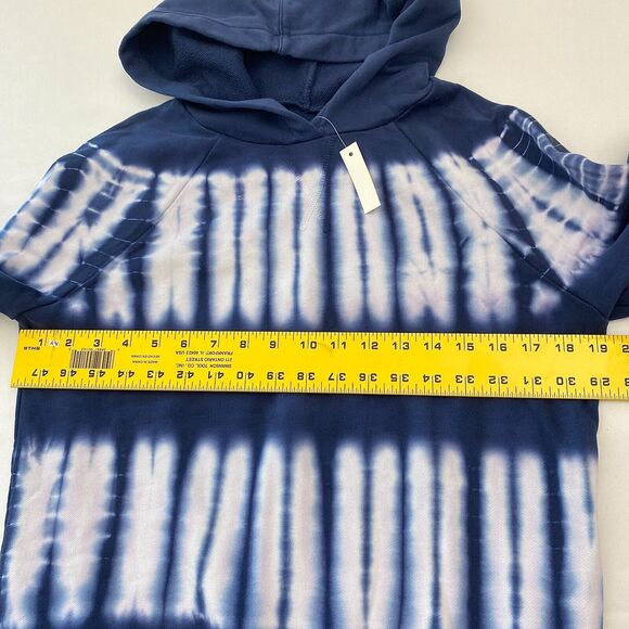 NWT Madewell Blue Tie Dye Hoodie Sweatshirt Pullover 100% Cotton Womens Small - Picture 7 of 8
